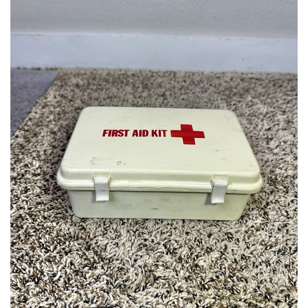 Vintage First Aid Kit 1980s Fraass Survival Partial Contents Durable Plastic